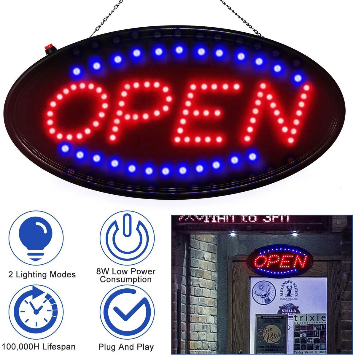 Ultra Bright LED Neon Open Sign