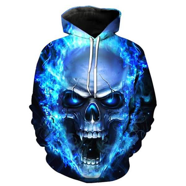 Unisex Characters Skull 3D Printed Hoodies