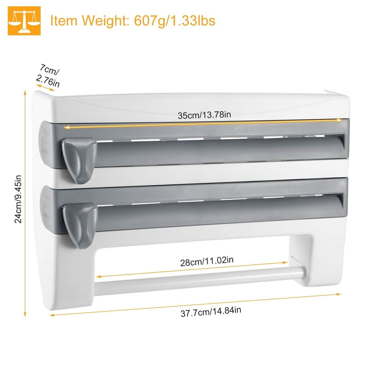 Wall Mounted Kitchen Roll Dispenser with Cutter