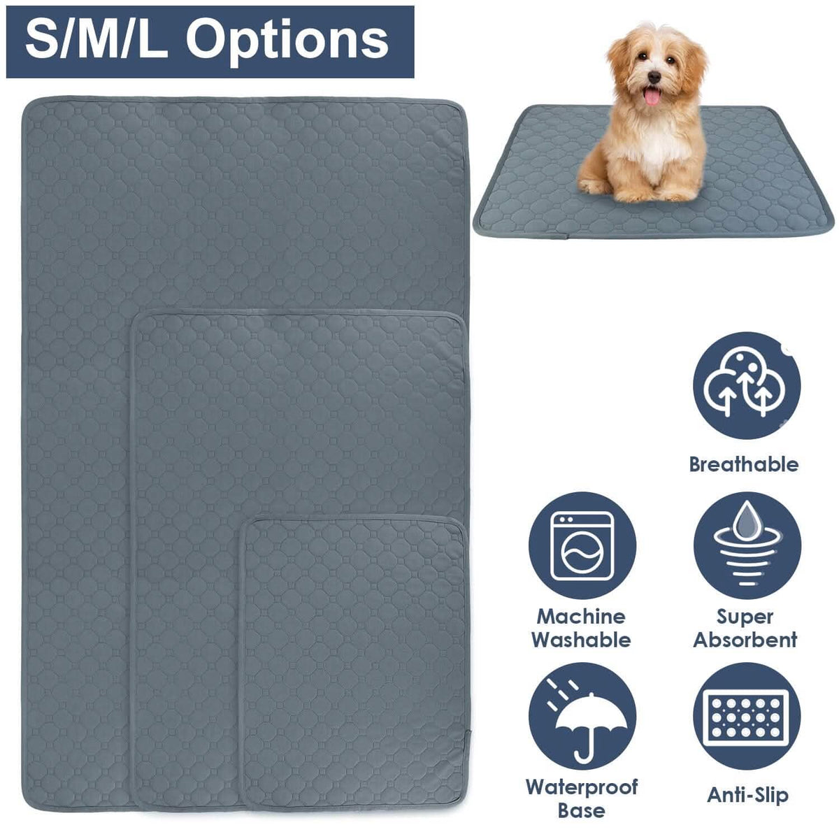 Washable Dog Pee Pad Reusable Puppy Potty Training Pads