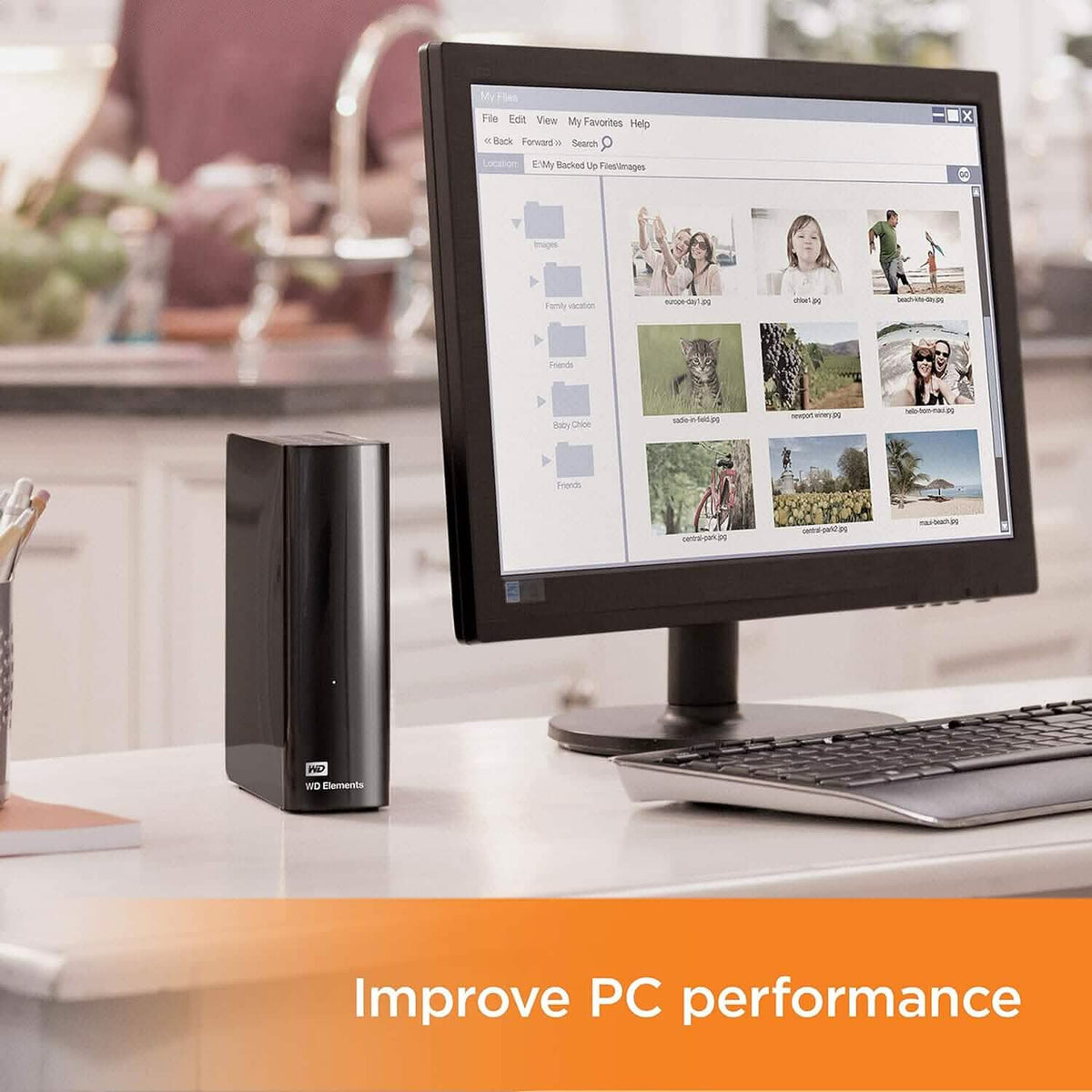 WD 16TB Elements Desktop External Hard Drive, USB 3.0 for Plug-and-Play Storage  (Refurbished)