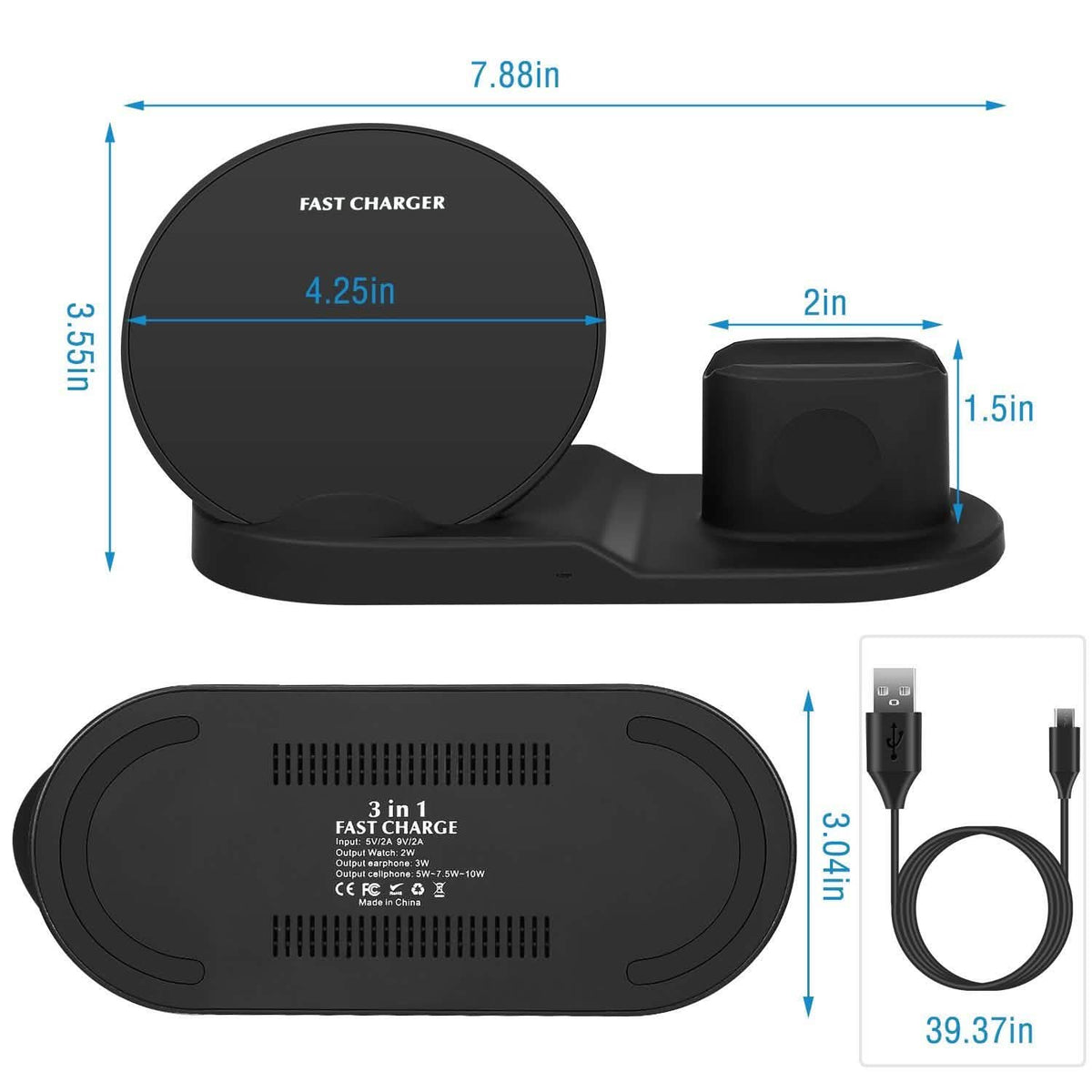 Wireless Charger 10W Fast Charging Station