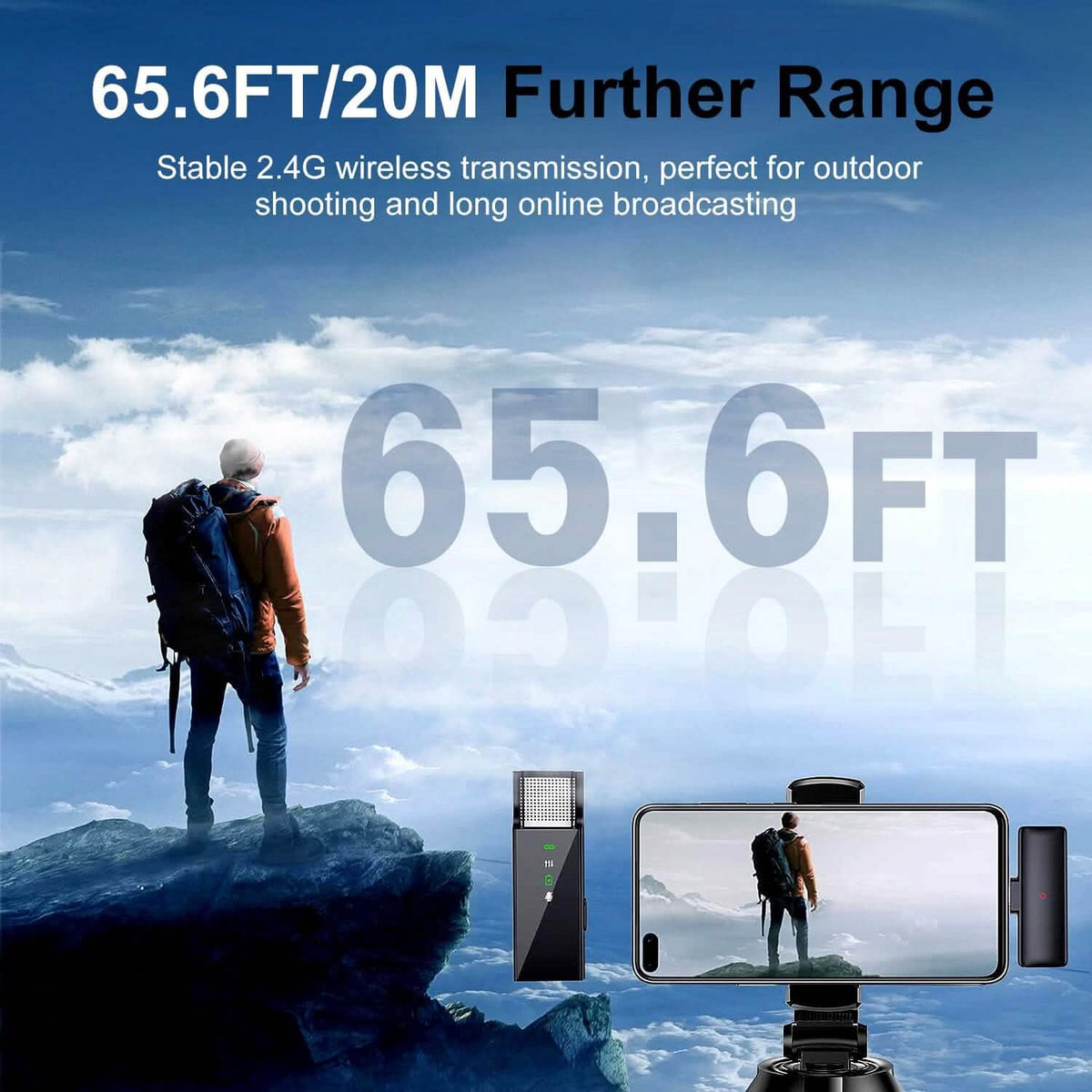 Wireless Clip On Microphone with Charging Case