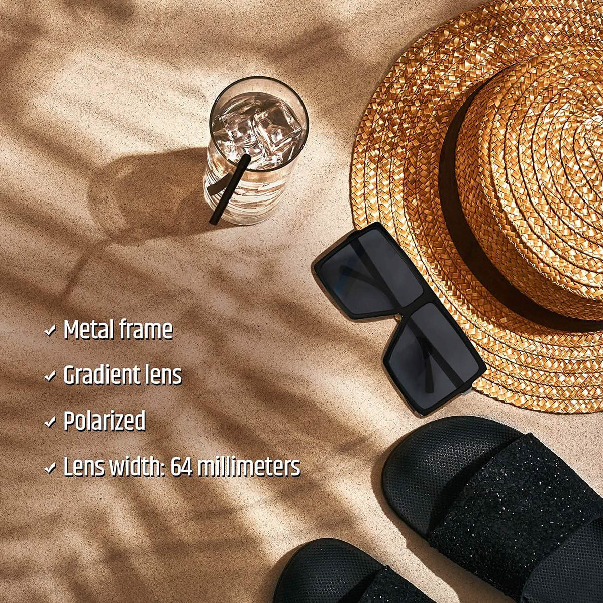Women Big Frame Square Sunglasses