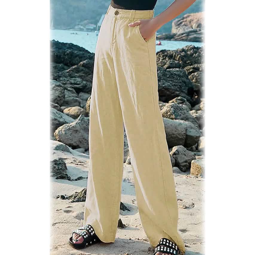 Women's Basic Soft Straight Twill Pants