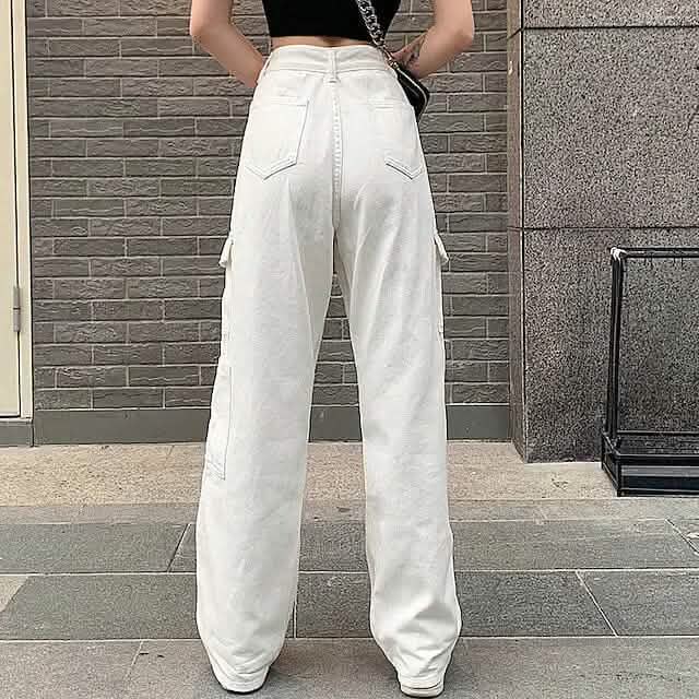 Women's Cargo Trouser Mid Waist Pants