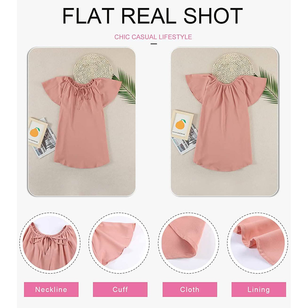 Women's Casual Boho V Neck Tops Drawstring T Shirt