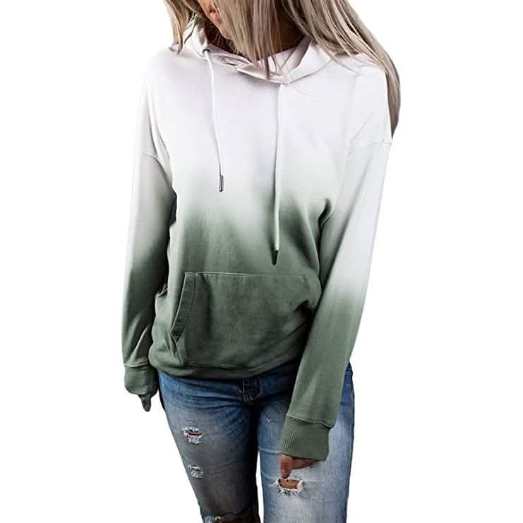 Women's Casual Hooded Sweatshirt Loose Drawstring Pullover Hoodie