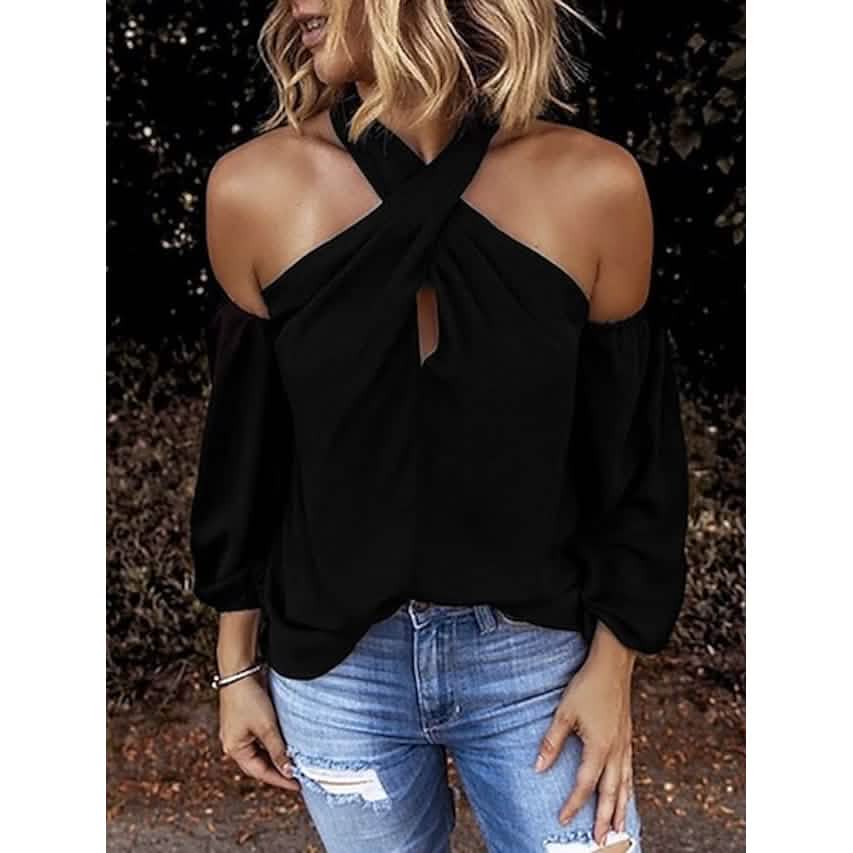 Women's Solid Color Halter Top