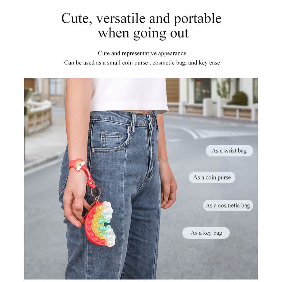 Zippered Pouch with Fidget Bubble Poppers and Bristles